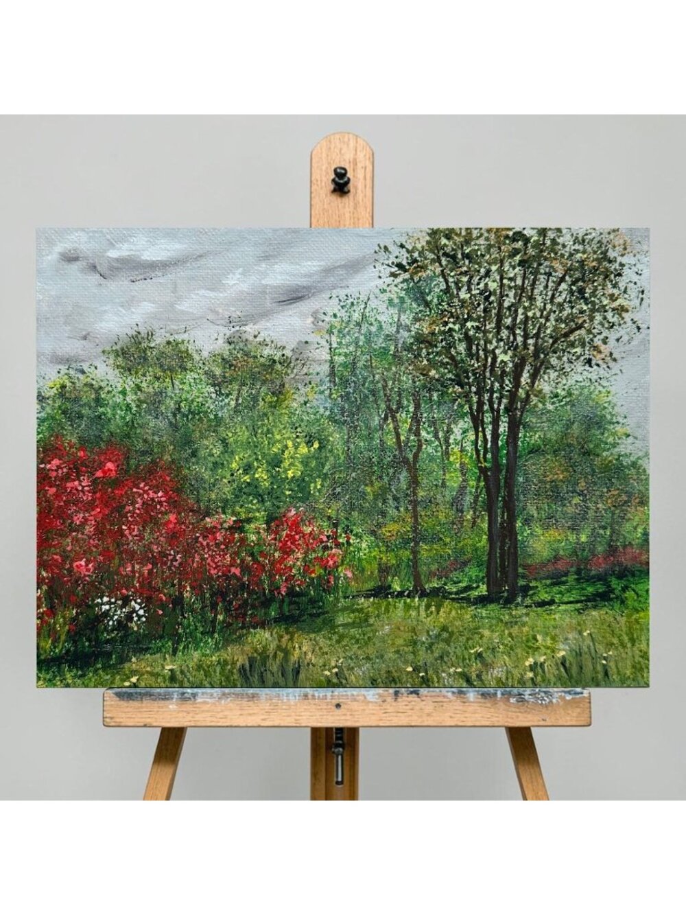 Nature Holds The Key Acrylic Landscape Painting 6" X 8" Wall Art Unframed
